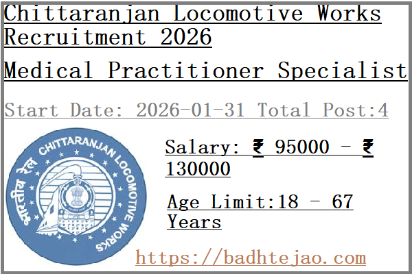 4 Medical Practitioner Specialist Jobs In CLW Recruitment 2026